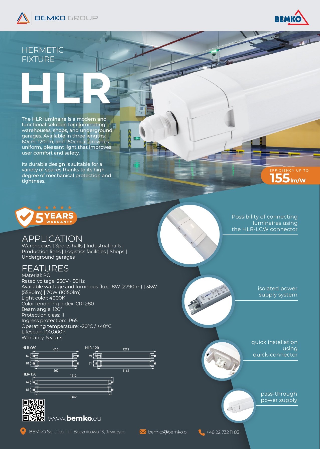 HLR – Modern hermetic LED luminaire for special tasks